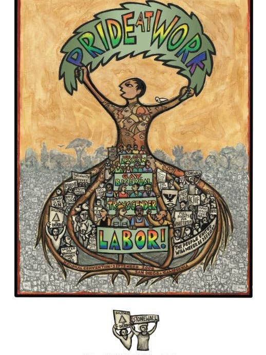 Pride at Work (11x17 Digital Plakat) (Plakat) for engroshandel hos Ricardo Levins Morales Art Studio