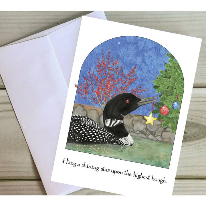 Firefly Sky Design - Wholesale Season's Greetings Card - NEW! Shining Star Loon Holiday Card2