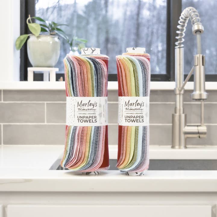 Marley's Monsters - Wholesale Paper Towels - UNpaper® Towels: Earthy Rainbow - 12 or 24 count rolls - Case of 6