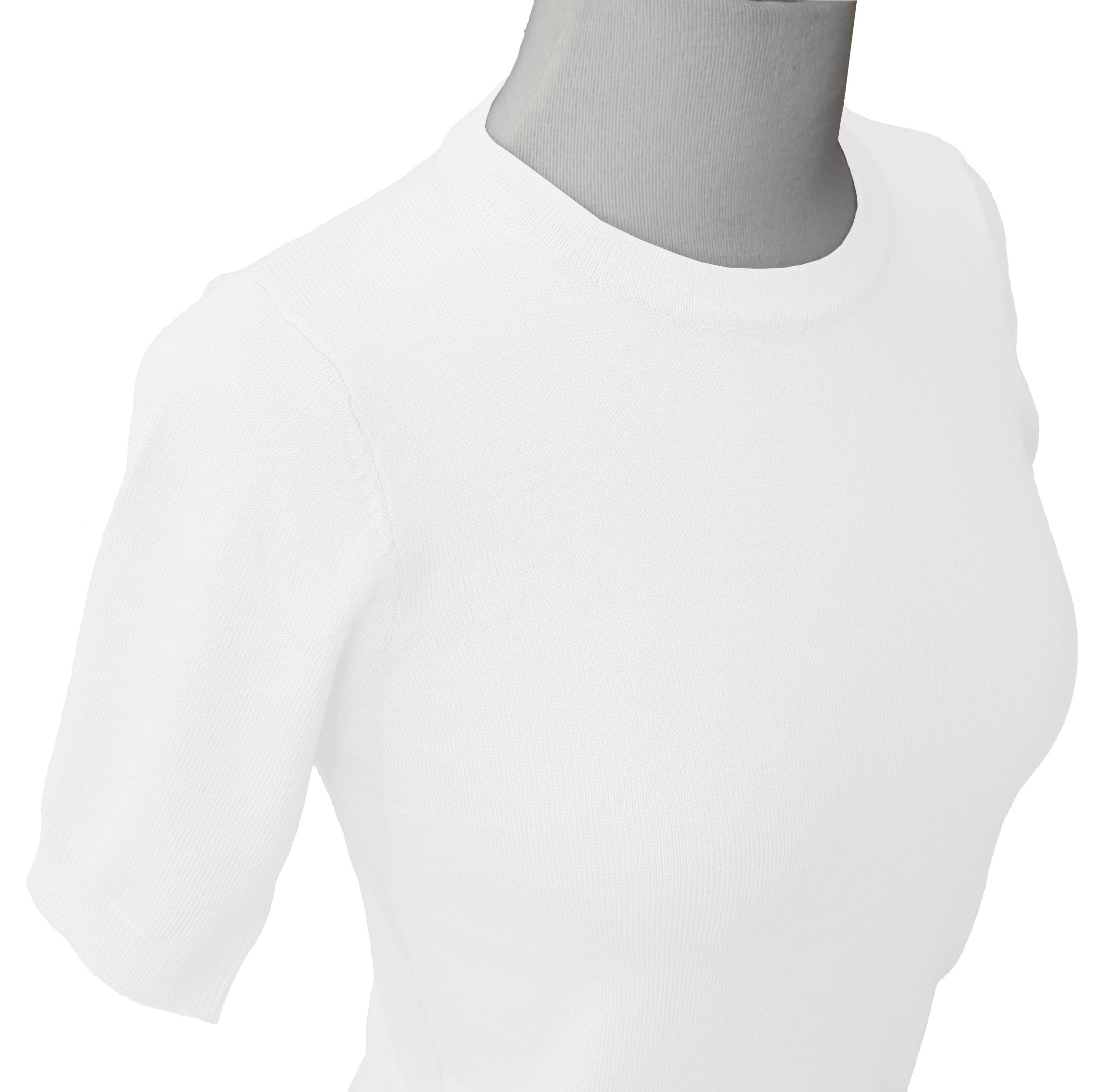 Mak – Engroshandel Strikket top - Dame – Halv-ærmet Crewneck Letvægts blød pullover Tee MK3664Y75