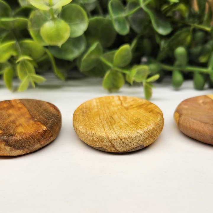 Meraki Gemstones - Wholesale Spiritual Stone/Crystal - Palo Santo Worry Stone, Worry Wood, Thumb Stone 5 Pack