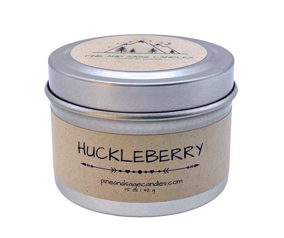 Pine and Sage Candles - Wholesale Travel candles - Huckleberry - 6 oz Black Matte Candle Tin3