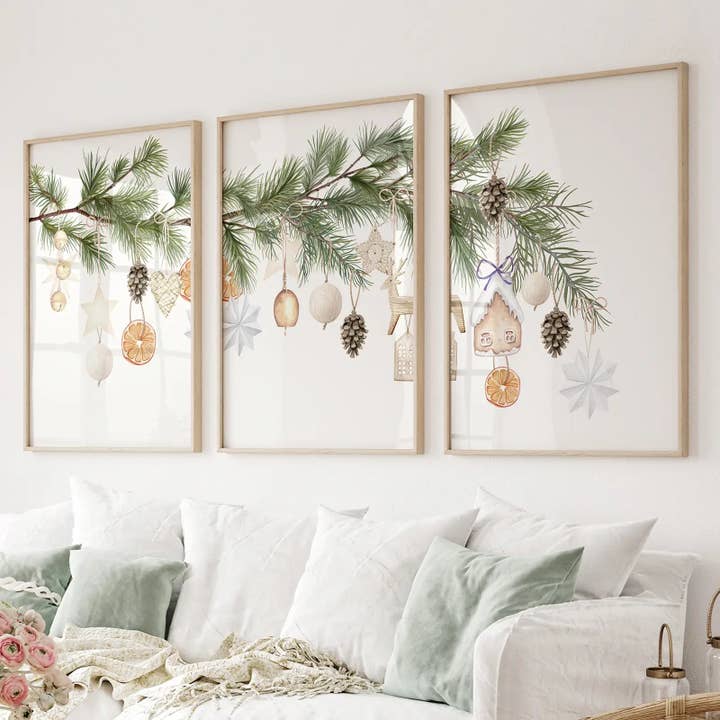 Art Lane - Wholesale Wall Art Set - Vintage Xmas Wall Art Print Trendy Winter Decor1