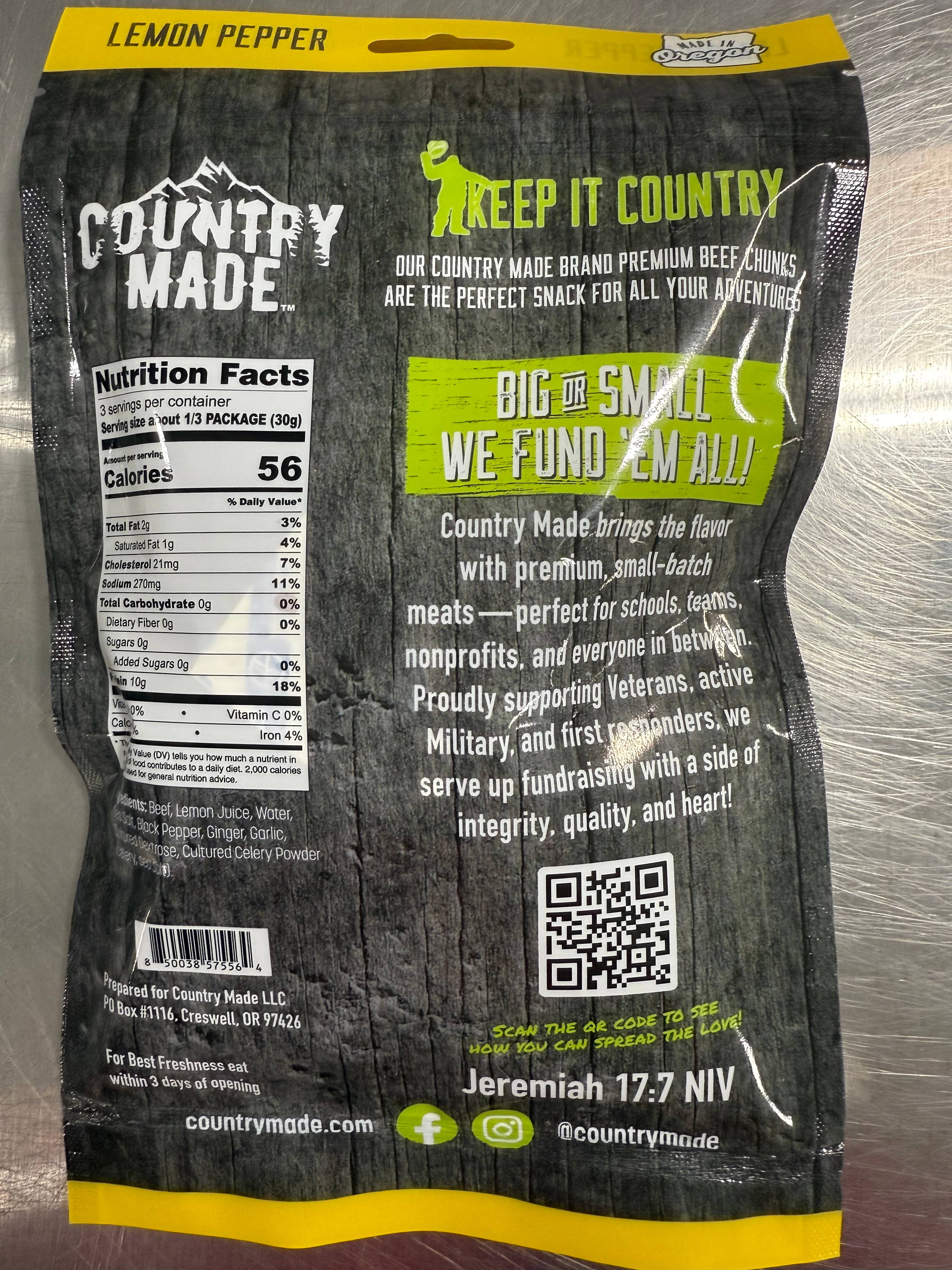 Country Made - Wholesale Jerky - Lemon Pepper Jerky1