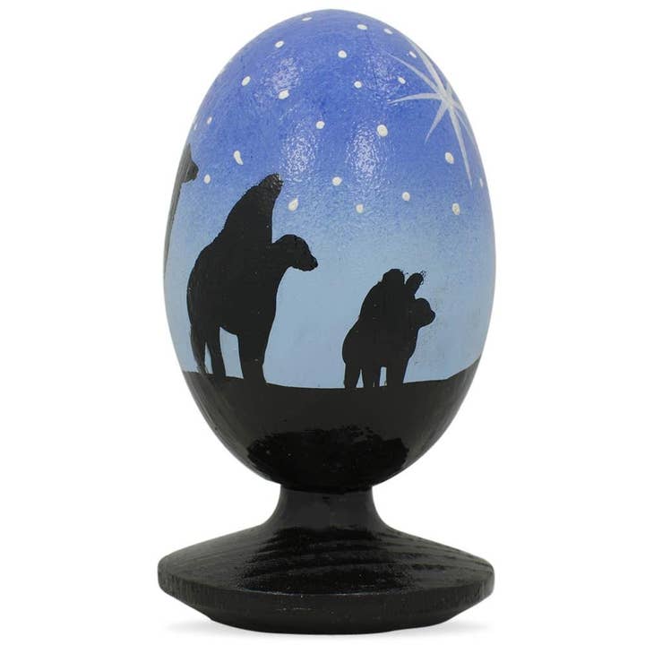 BestPysanky - Wholesale Decorative Figurine - Wise Men Walking Under Star of Bethlehem Nativity Wooden Figurine