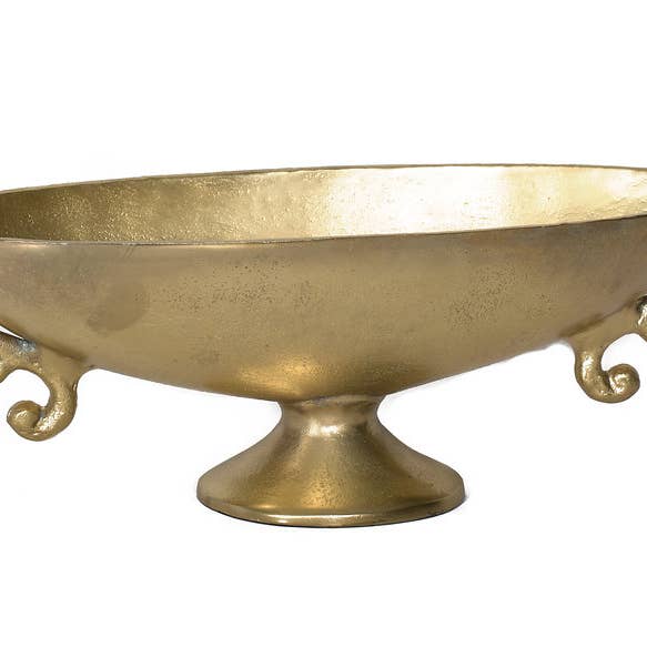 Tigela de alumínio dourado (16,5" Lx6,5" Hx4,5" W) por atacado de S.N.K. Home Decor