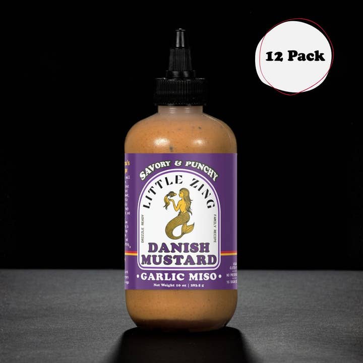 Garlic Miso - 10 oz - 12 pack for wholesale by Little Zing Danish Mustard