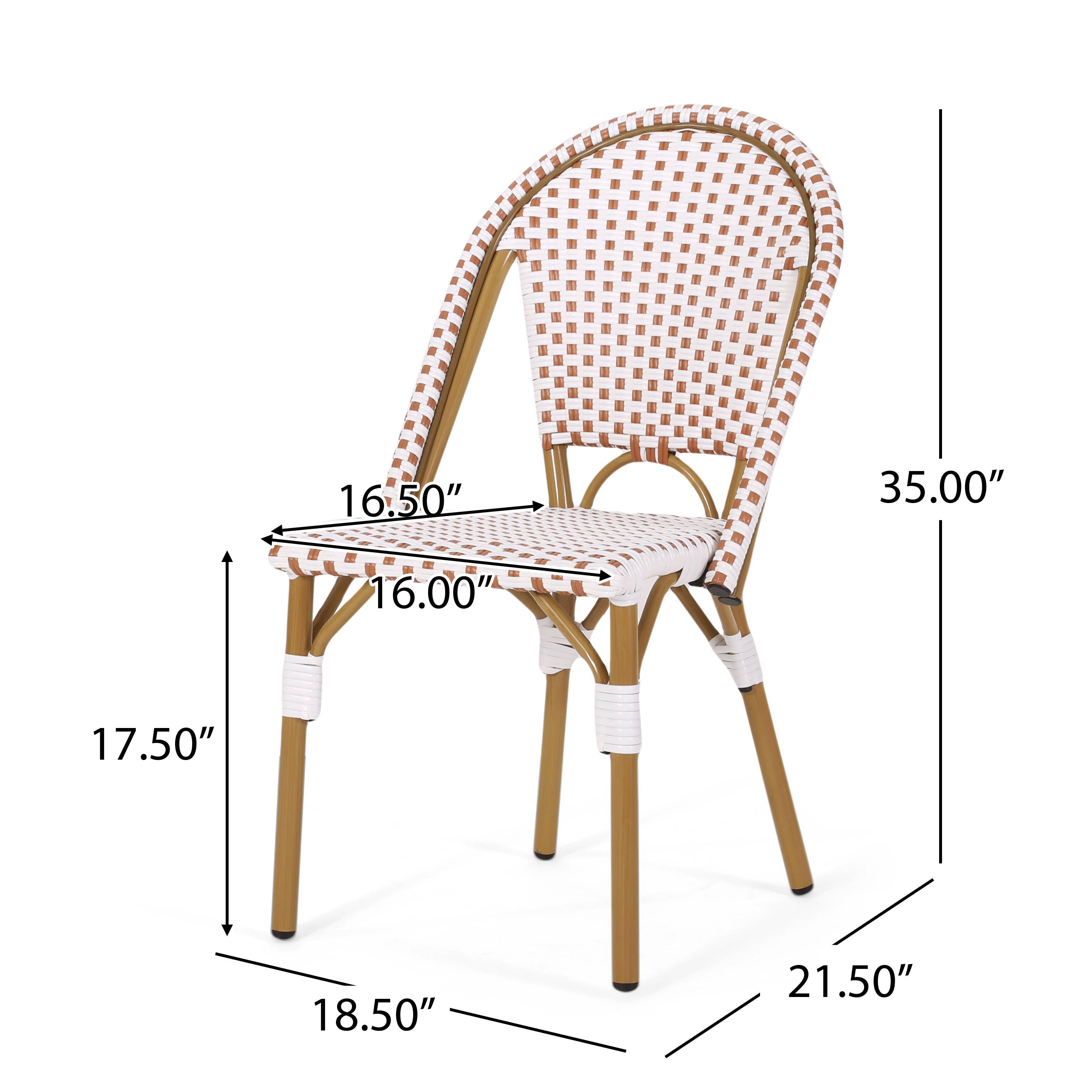 VTNG50 - Wholesale Patio Chair - Outdoor PE Ratten and Aluminum French Bistro Chairs 4