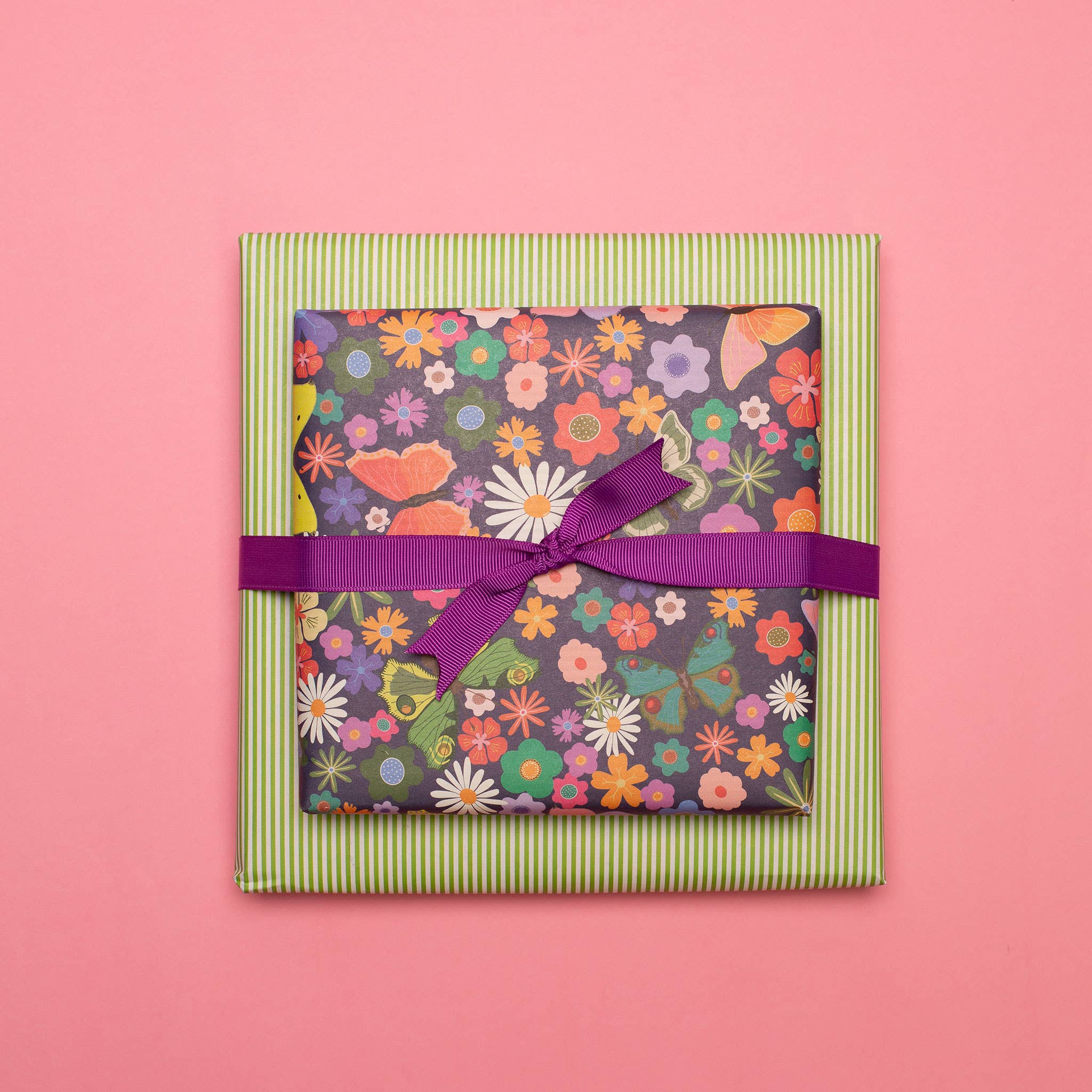 My Pretty Circus - Wholesale Flat Wrap - Easter wrapping paper butterflies on flower meadow5