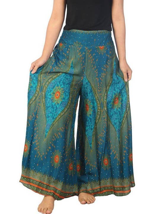 Studio 12 Collective (previously Ethnic Lanna) – wholesale Byxor - Dam – Palazzo Boho byxor Lounge - blomma öga