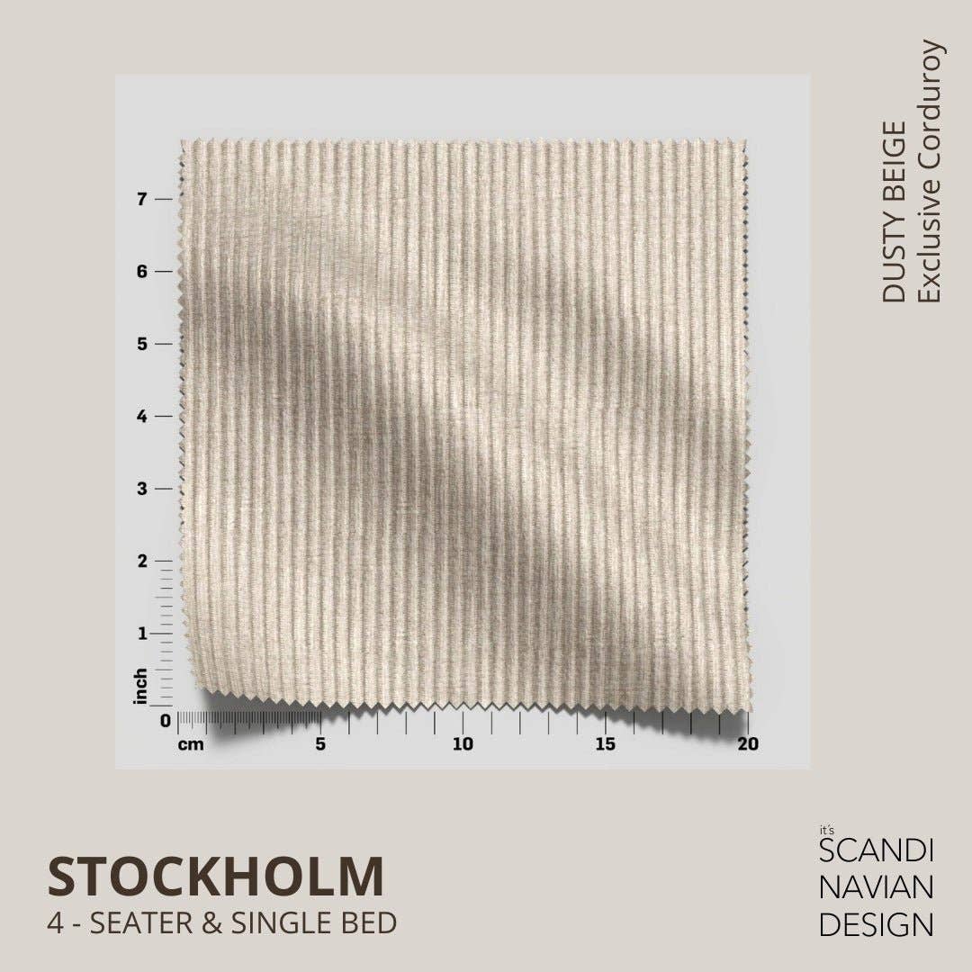 Stockholm 4-seater sofa/single bed Exclusive Corduroy Dusty Beige removable & washable cover for wholesale on Faire3