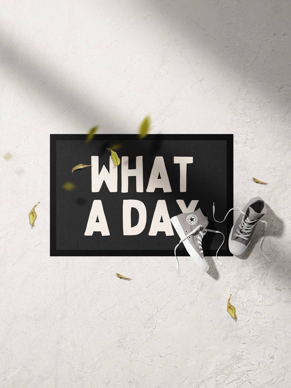 White What A Day | Cream and Charcoal | Indoor Door Mat for wholesale on Faire1