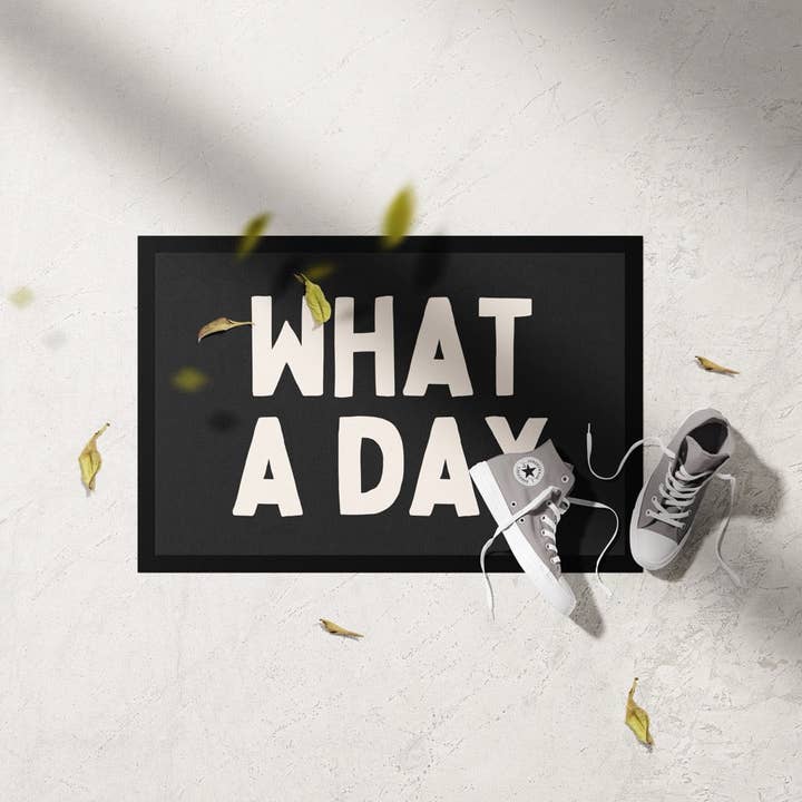 Bianco Che giornata | Crema e carbone | Tappetino da interno in vendita all'ingrosso su Faire1