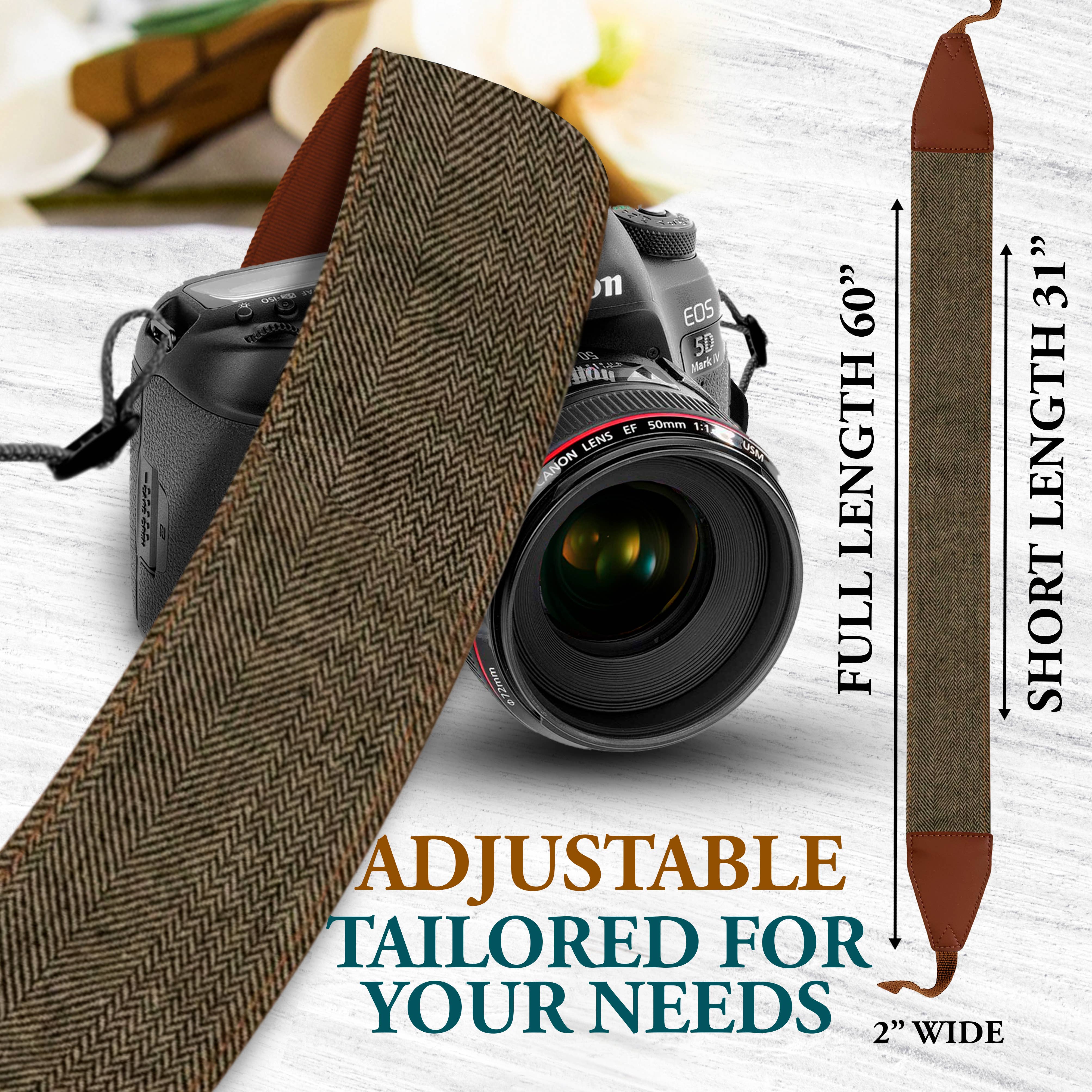 Gradzo - Wholesale Camera Strap - Custom Embroidery Camera Strap - Brown Denim Camera Strap5