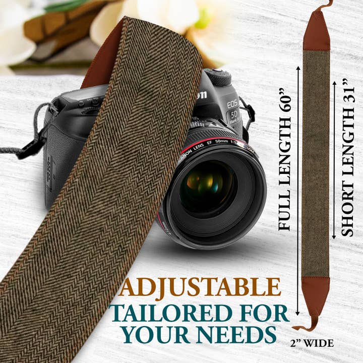 Gradzo - Wholesale Camera Strap - Custom Embroidery Camera Strap - Brown Denim Camera Strap5