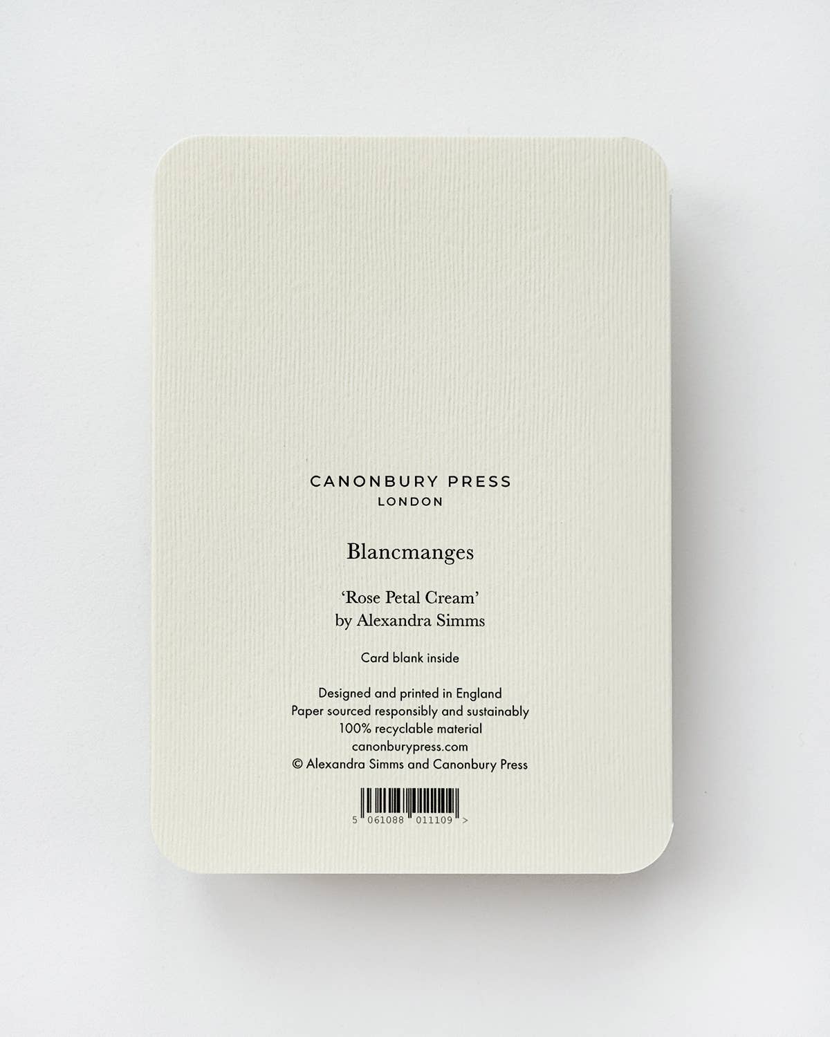 Canonbury Press - Wholesale Birthday Card - Rose Petal Cream Blancmange Greeting Card | Birthday Card2