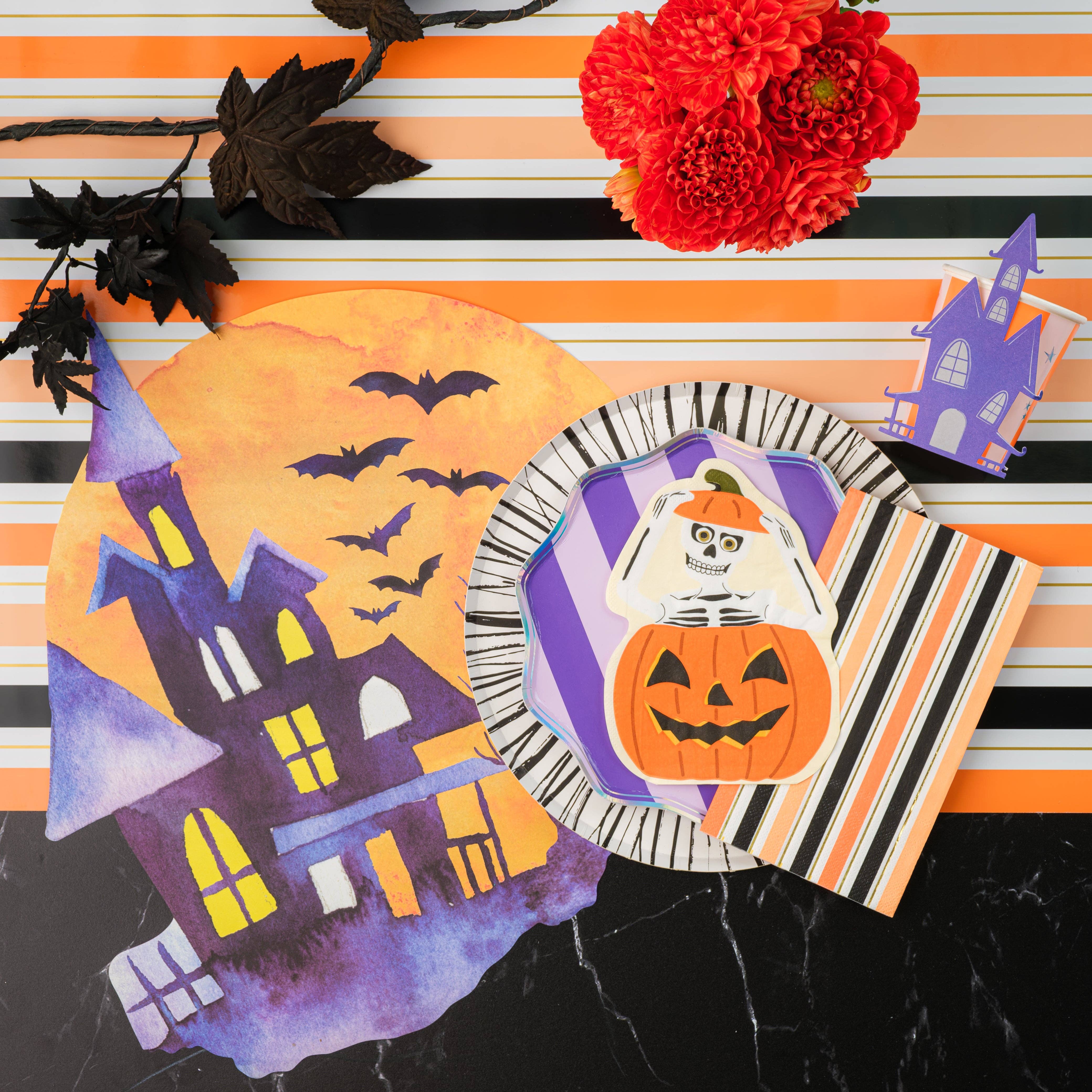 Gatherings by Curated Paperie - Wholesale Disposable Table Cover/Runner - Halloween Stripe Paper Table Runner1