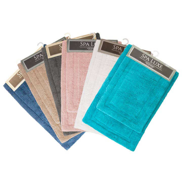 2 Piece Bath Rug Set, Solid Color Options, 17x23 & 20x30 for wholesale by Arkwright Home