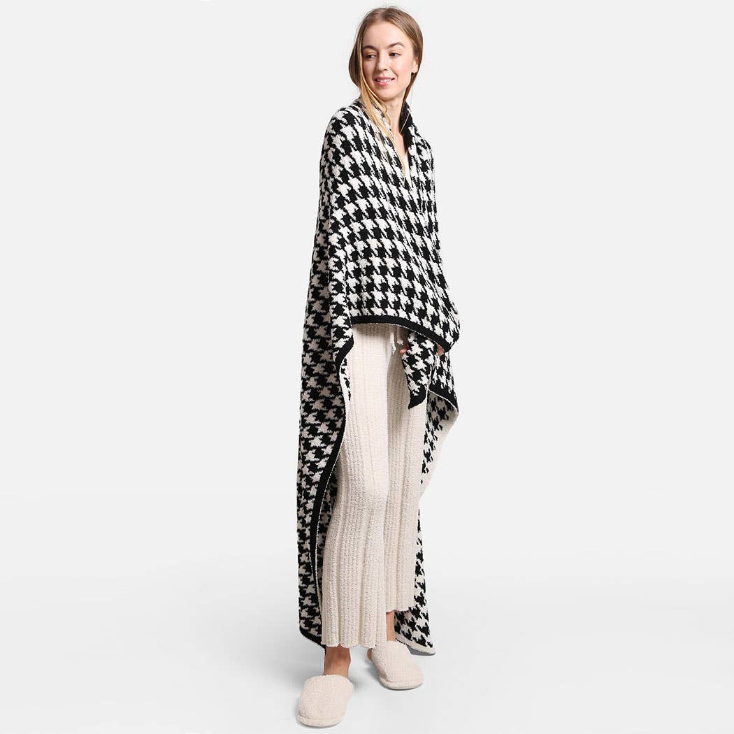 Fashion City - Wholesale Throw Blanket - Houndstooth Pattern Luxury Soft Throw Blanket3