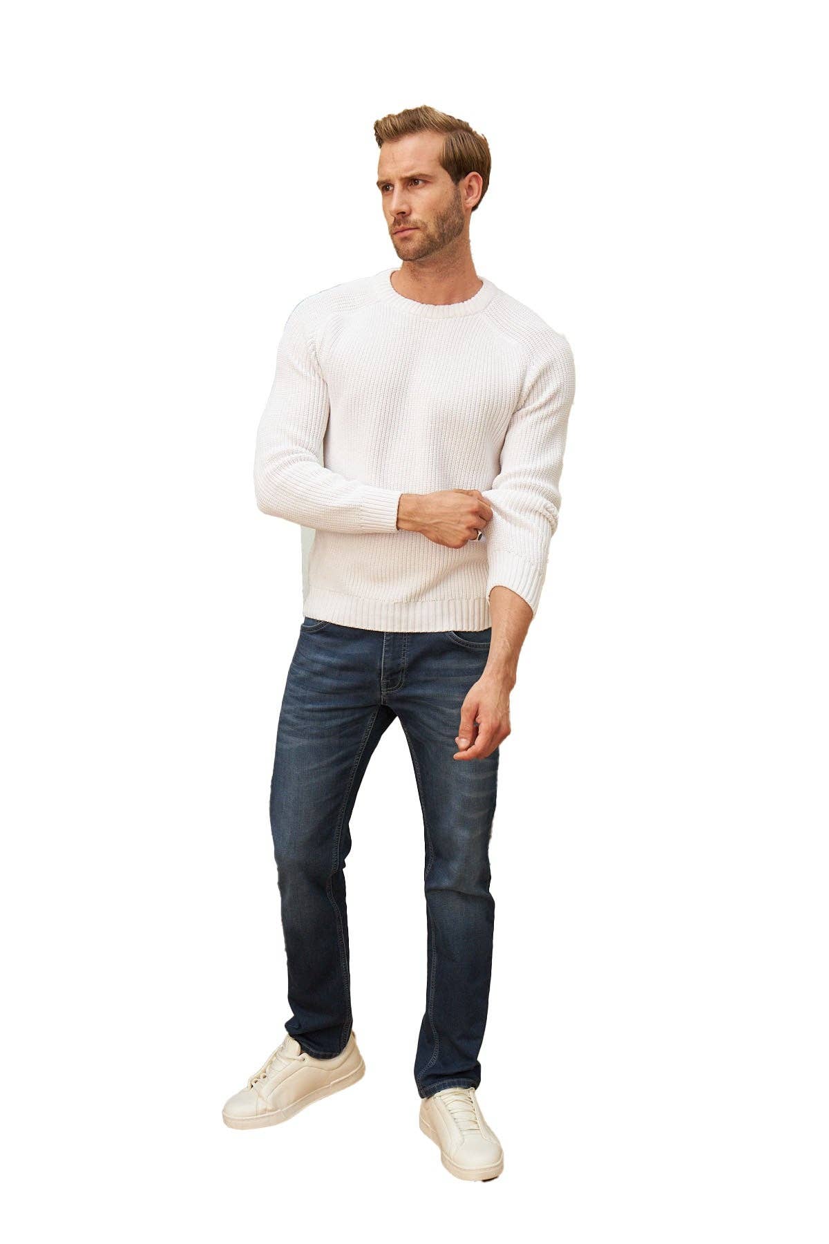 Wear Sierra - Wholesale Knit Sweater - Men's - Men's Long Sleeve Crewneck Mid-Weight Pullover Sweater38