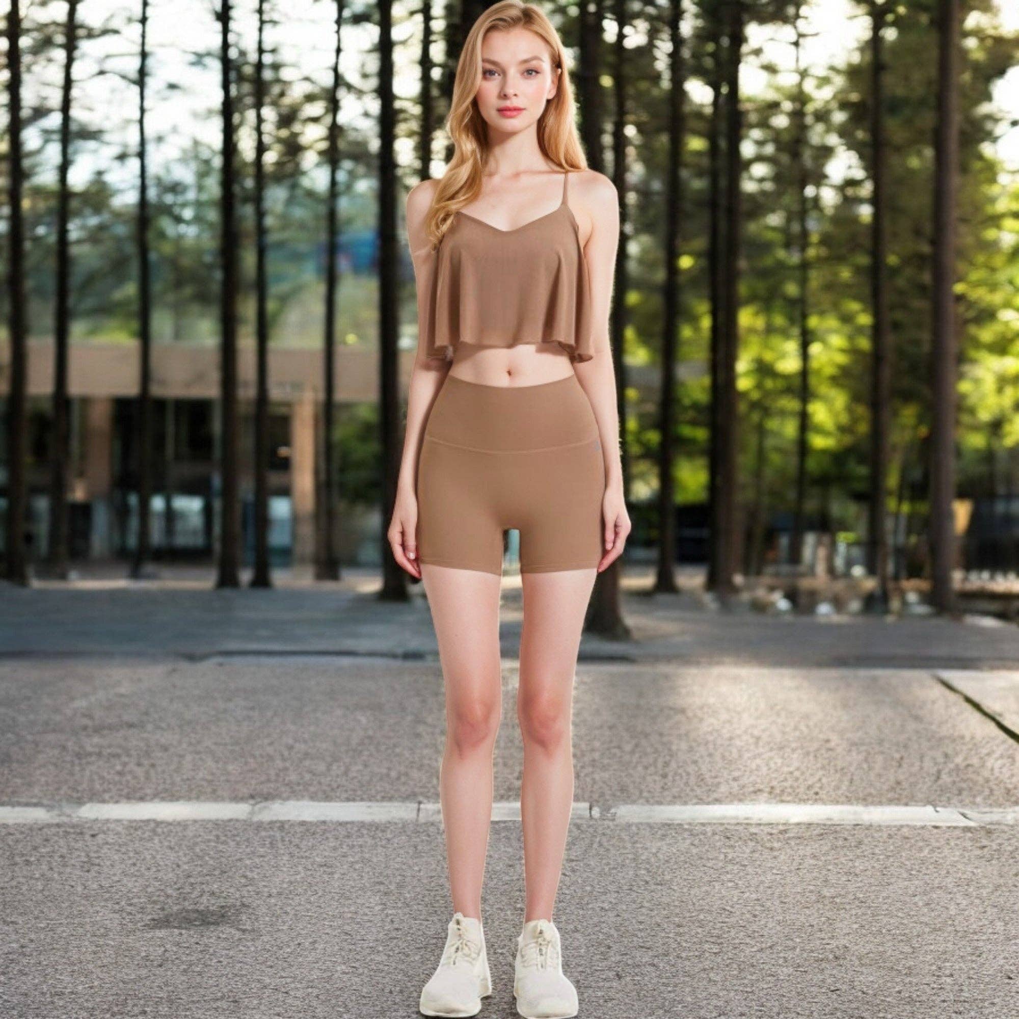 Active by Anna-Kaci - Wholesale Athletic Shorts - Women's - High-Waisted Stretchy Biker Shorts with Back Pocket8