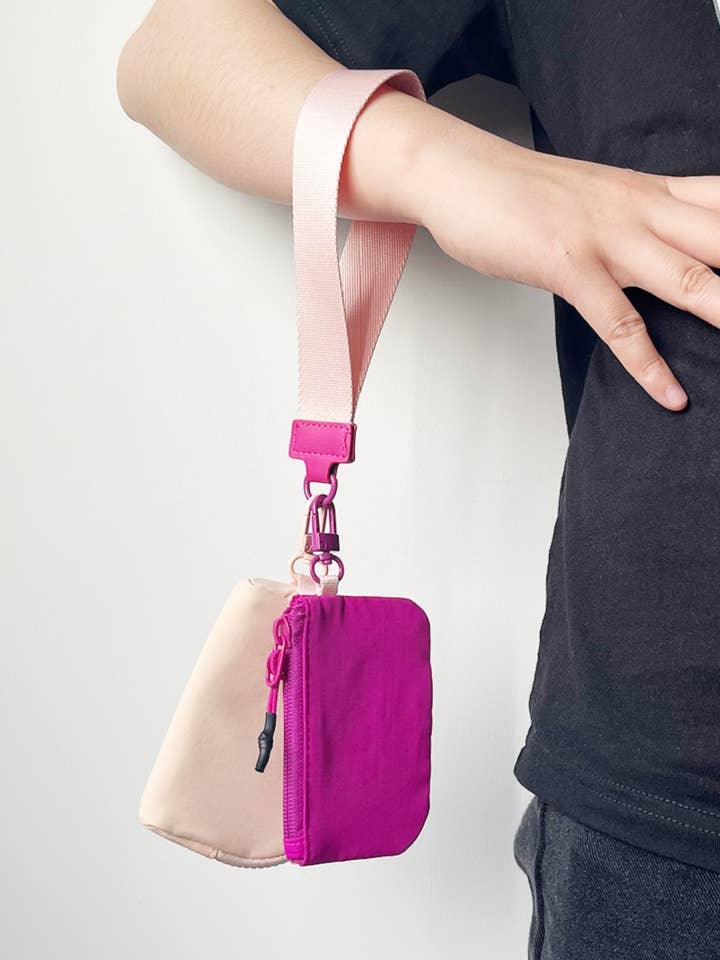 ,,,,,....SI-26443 Dual Pouch Wristlet Keychain Wallet for wholesale by 42POPS