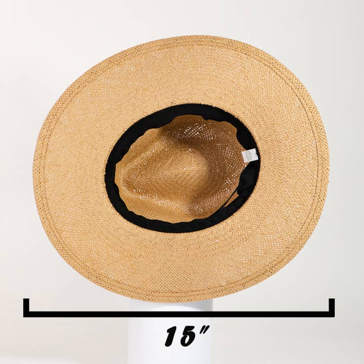 Collections by Fame Accessories - Wholesale Straw Hat - Women's - Basket Weave Ribbon Bowtie Fedora Hat