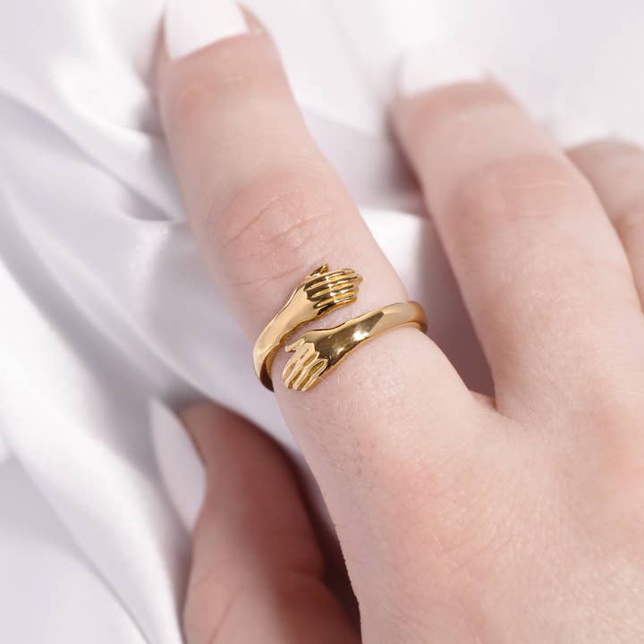 WJW - Wholesale Band/Stacked Ring - 18K Gold Hug Ring