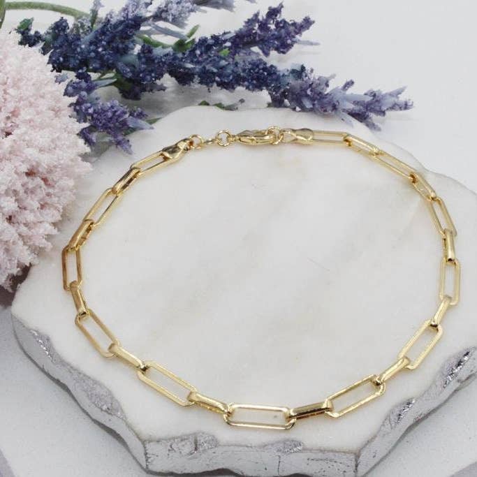 Trendy Chunky & Dainty Paperclip Links Chain Anklet for wholesale by Cherie by Cherie