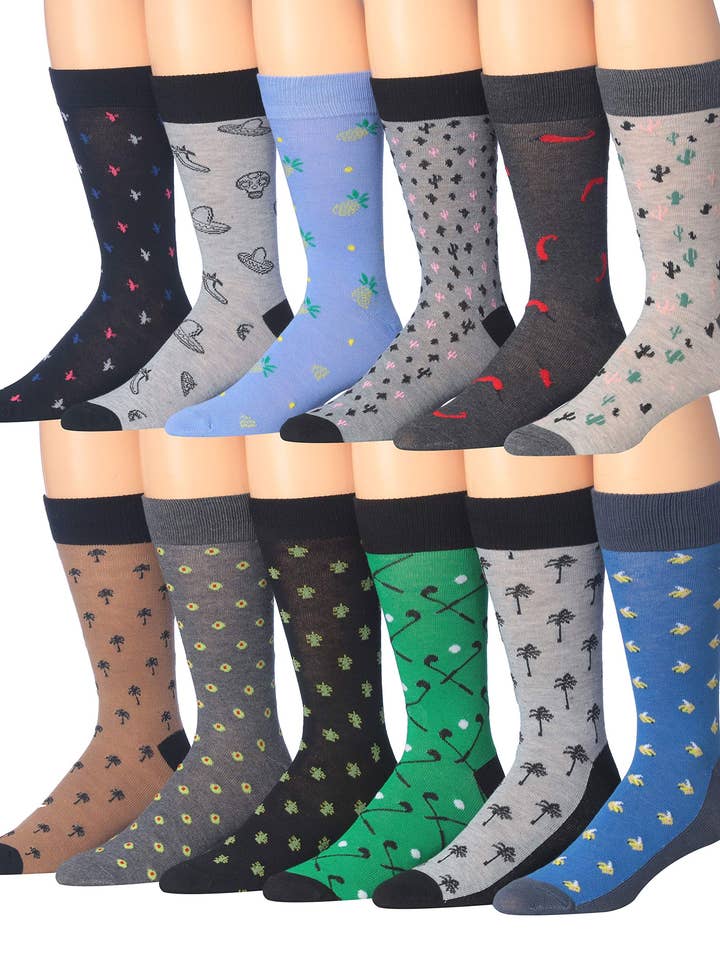 James Fiallo Lot de 12 paires de chaussettes rayées colorées pour hommes pour la vente par Gold Hose LLC