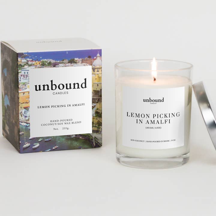 Lemon Picking In Amalfi - CocoSoy Destination Candle - 9oz for wholesale by Unbound Candles