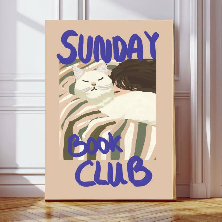 Sunday Book Club Art Print for wholesale by Kumo Art Prints