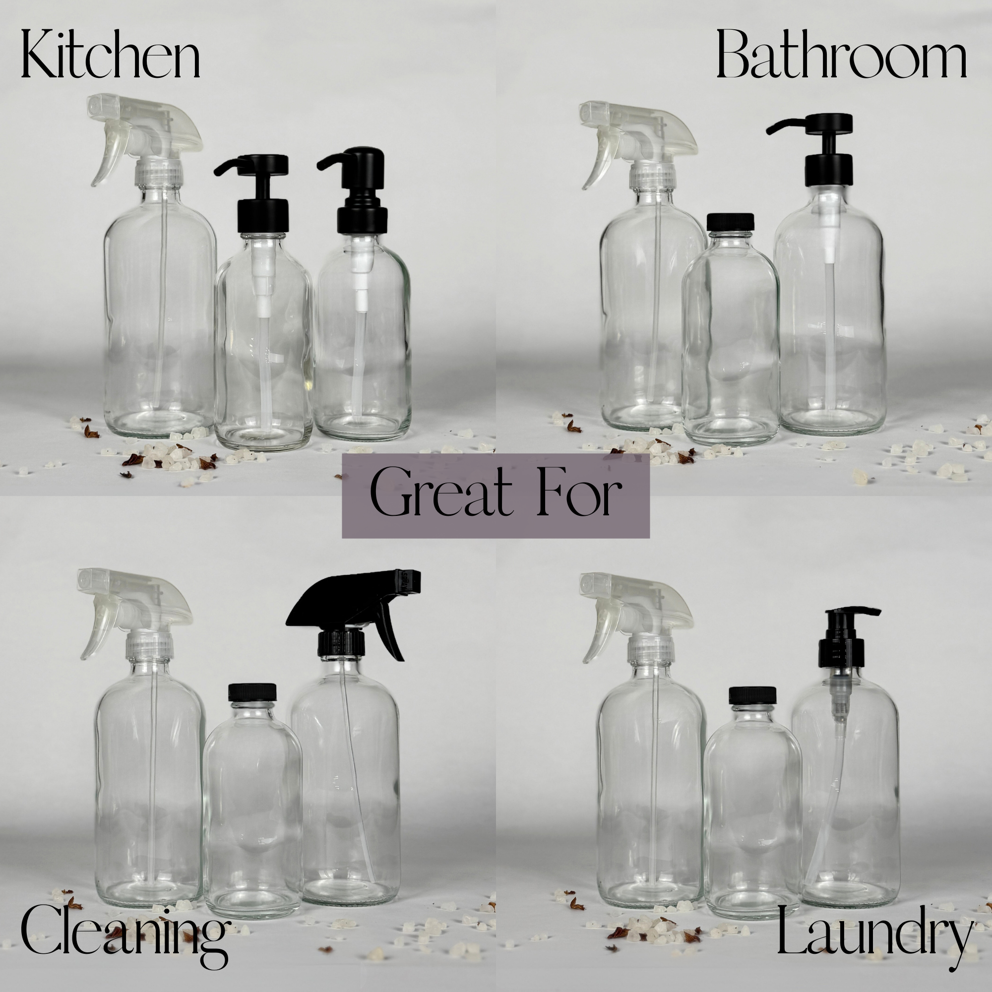 Blush Apothecary – wholesale Soap dispenser – Clear Glass Dispenser Bottle | 8 or 16-ounce3