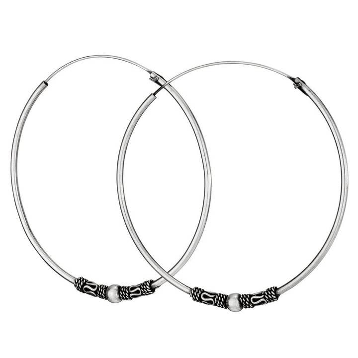 Tiger Mountain Jewelry - Wholesale Hoop Earrings - Bali Sterling Silver Hoop Earrings