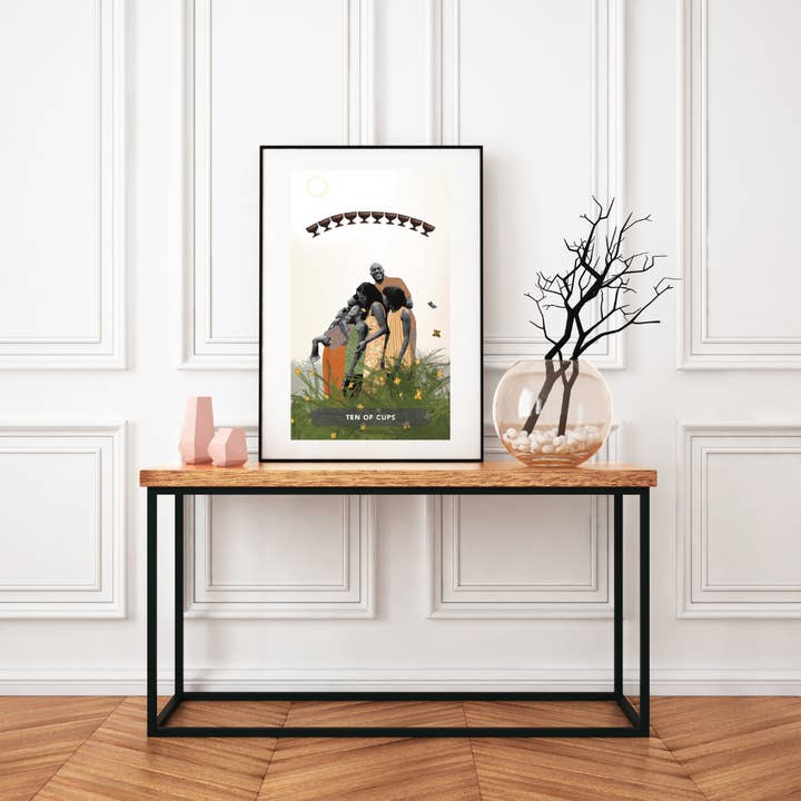 Lámina artística de tarot de ónix para pared: Ten of Cups para venta al por mayor de Sugar Taylor Co.