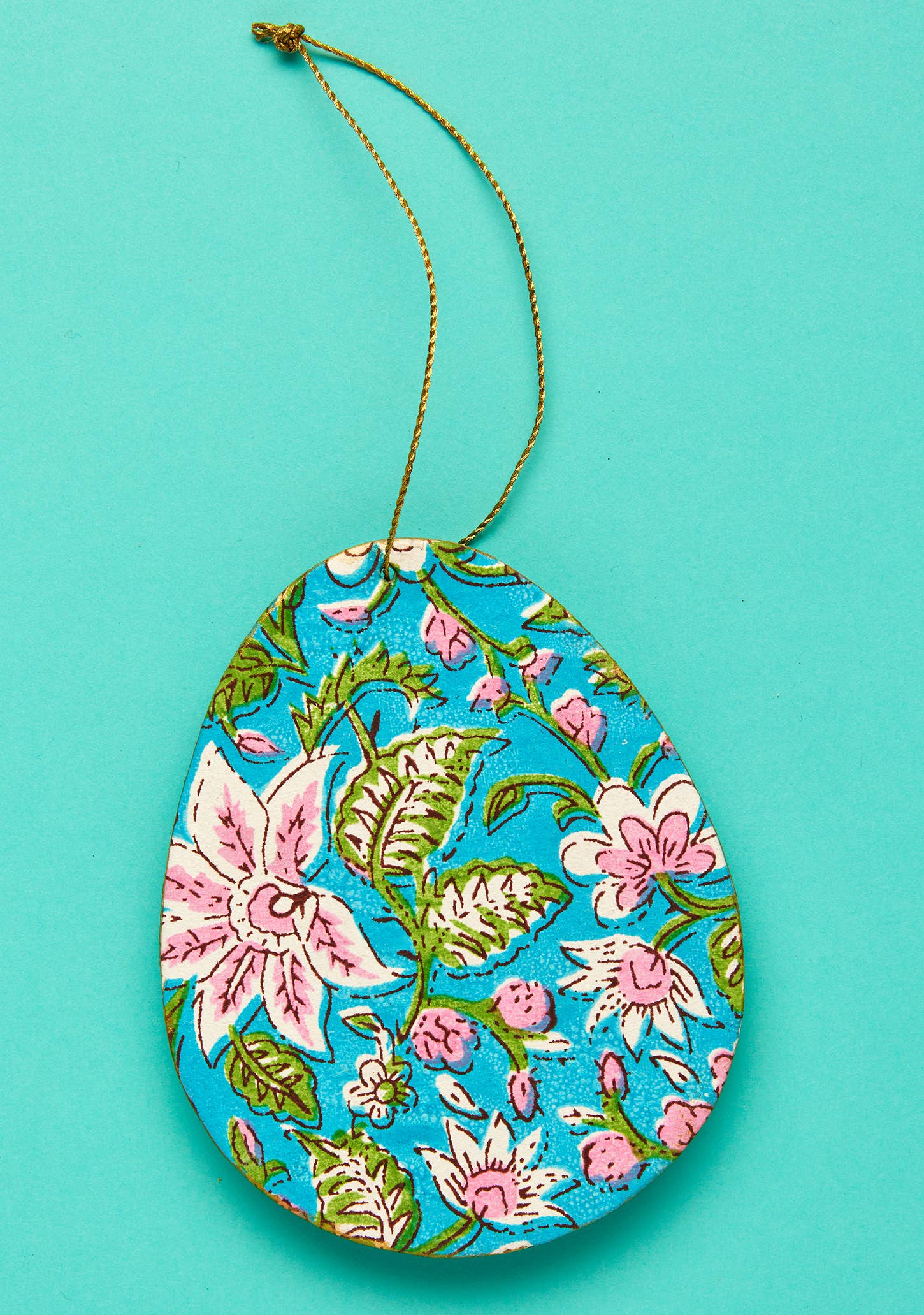 Namaste - Wholesale Ornament - Hand Block Printed Egg Decoration1