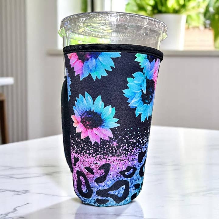 Kims Korner - Wholesale Drink Huggers & Koozies - 30 OZ Retro Happy Insulated Cup Cover Sip Sleeve Fits 30-40+ OZ Cups