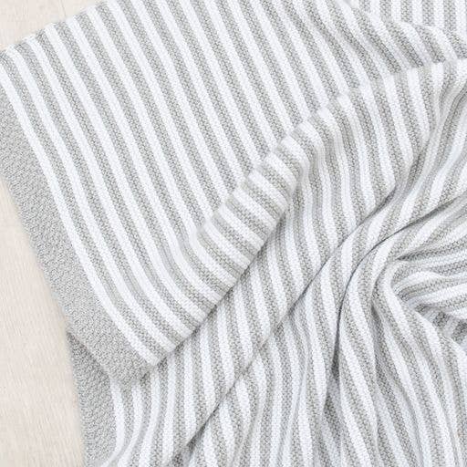 Wholesale 100% Cotton Knit Blanket - Grey Stripe for your store - Faire
