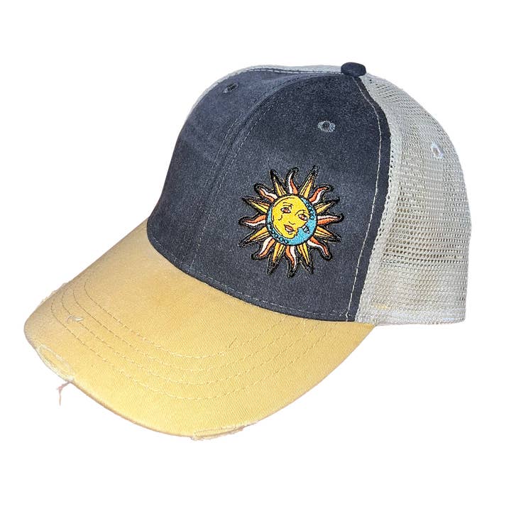 Sun & Moon | Casquette effet usé pour la vente par Sticker Girl, formerly KPB Apparel