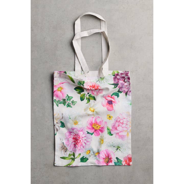 Maison d'Hermine - Design in Every Thread - Wholesale Tote Bag - Unisex - Tote Bag 100% Cotton - Pivoine - 14" x 17"3