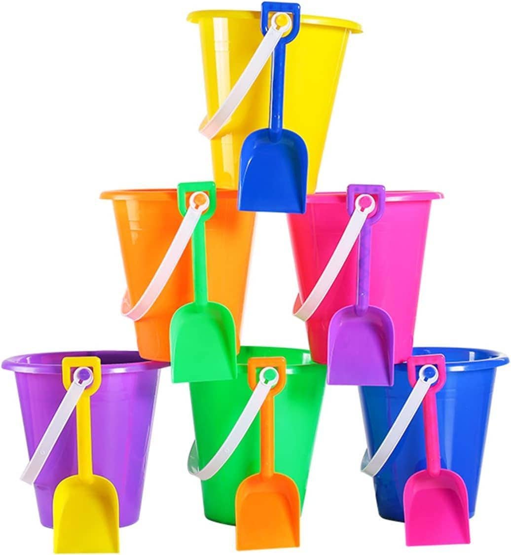 4E's Novelty - Wholesale Beach/Pool Toy - Kids & Baby - 12-Pack 5.5" Sand Buckets & Shovels - Beach/Party Toys1