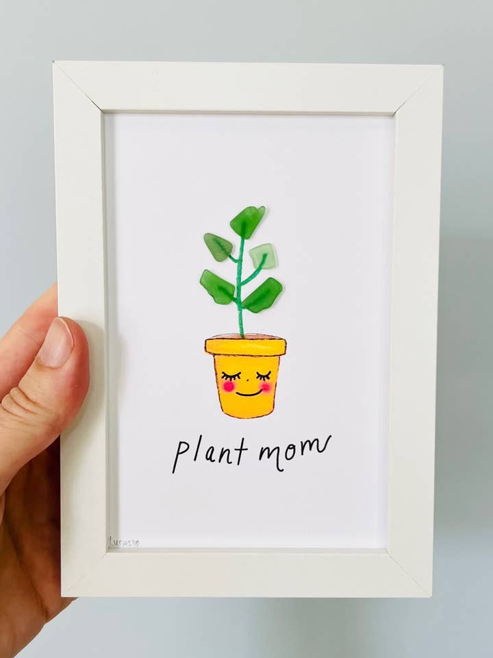 Plant Mom Sea Glass Art for wholesale by Sook & Hook