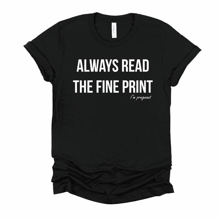 Kate & Cole Clothing – Engroshandel T-shirt med print - Dame – Læs altid det med småt, jeg er gravid