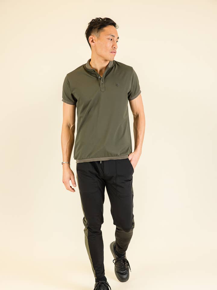 BASICS | Man | Castel Kurzarm-Poloshirt Khaki für den Großhandel von HBT