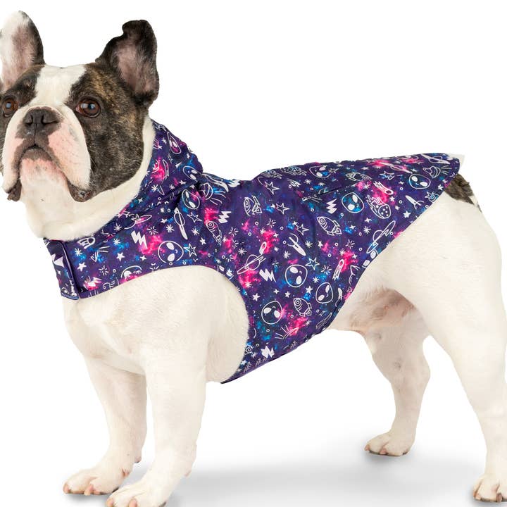Capa de Chuva Pick Me Poncho Dog (Brilho na Galáxia Escura) por atacado de Canada Pooch