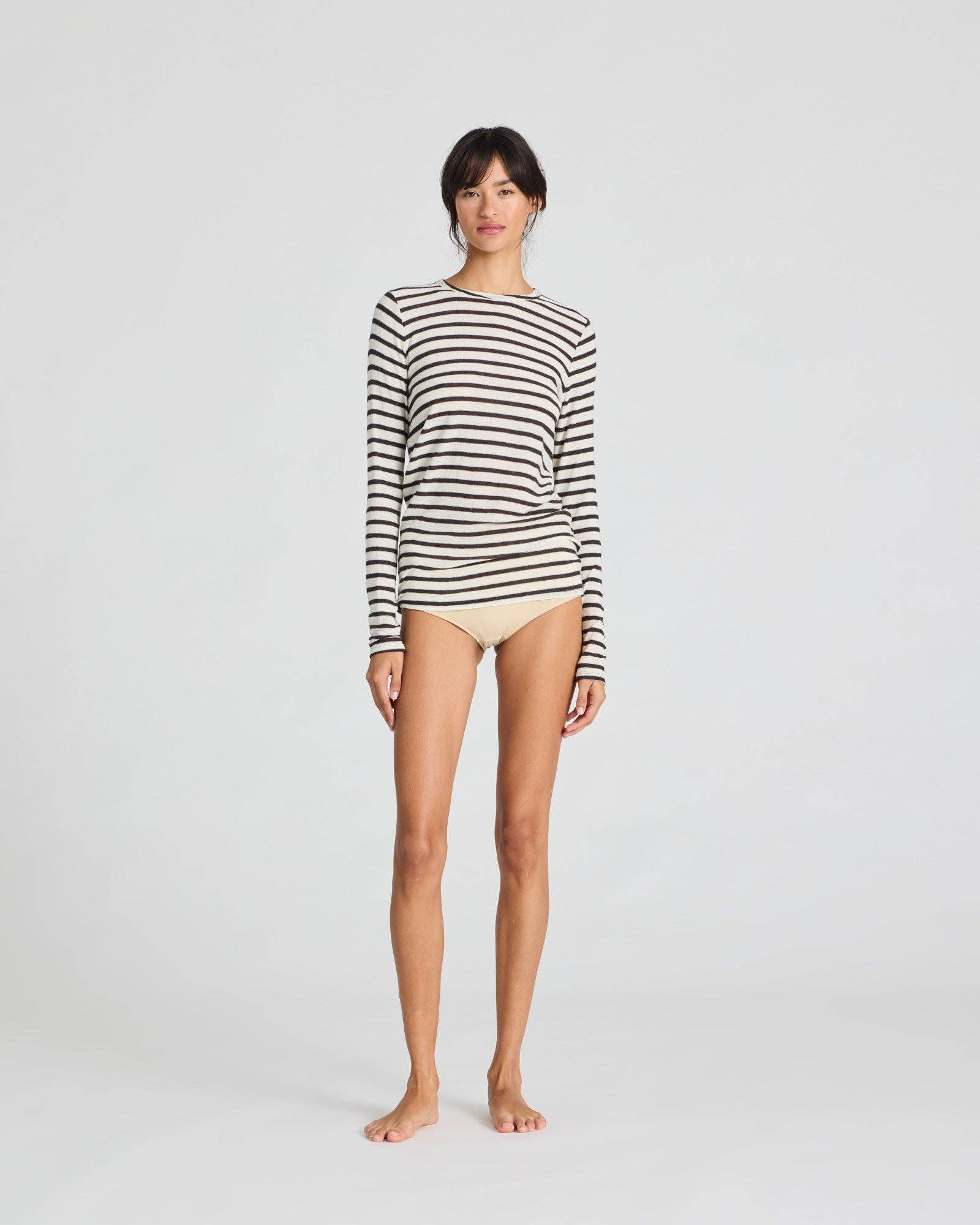 gai-lisva - Vendita all'ingrosso Top in maglia - Donna - Top in lana Thyra - Righe invertite grigio scuro3