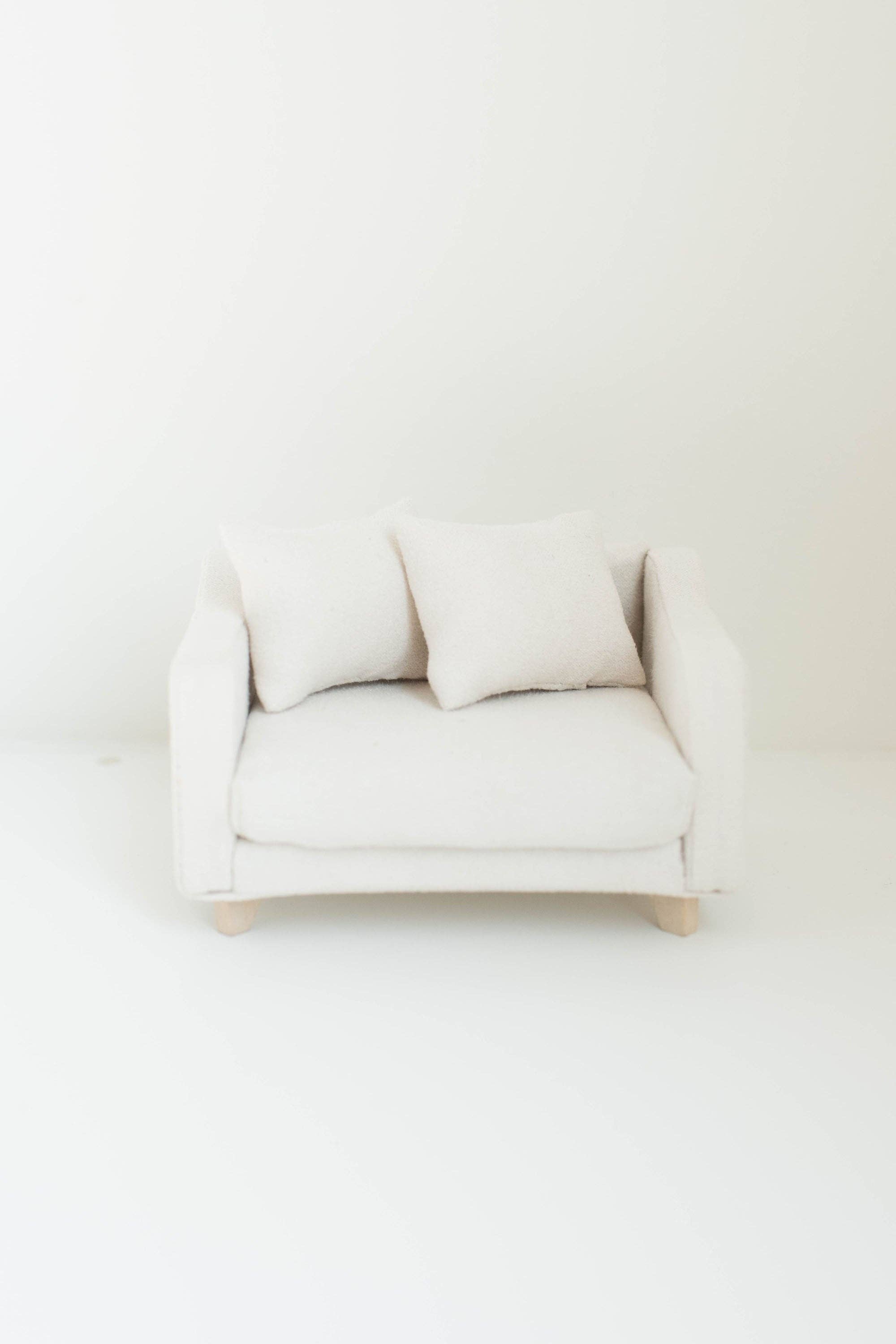 Macy Mae Dollhouse Designs - Wholesale Doll Accessory Kit - Kids - Dollhouse Adelaide Scoop Arm Accent Chair | Pearl White1