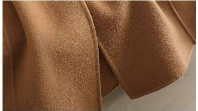 Sanyao Fashion - Vente Manteau en fourrure/fausse fourrure – femme - Manteau en laine double face mi-long ajusté pour femme SY2967