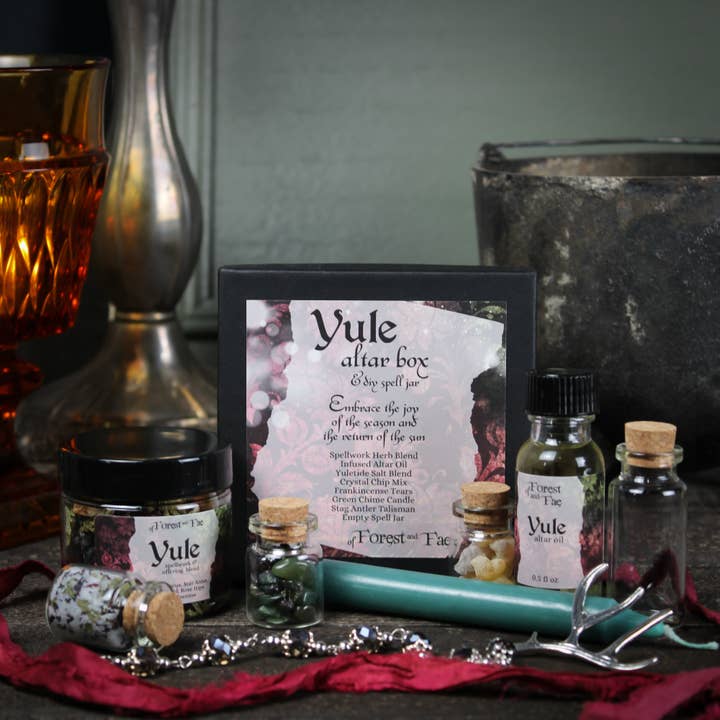 of Forest and Fae - Wholesale Meditation Supplies - Yule Altar Box & DIY Spell Jar, Winter Solstice, Witchcraft