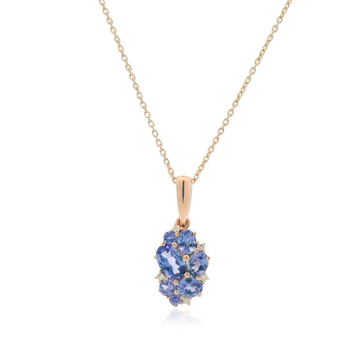 Tanzanite With Diamond EF-VS 1.20ctw Pendant In 9KT Gold for wholesale by Jaipur Jewelry